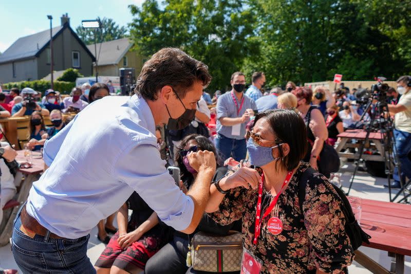 Canada's Prime Minister Justin Trudeau campaigns in London, Ontario