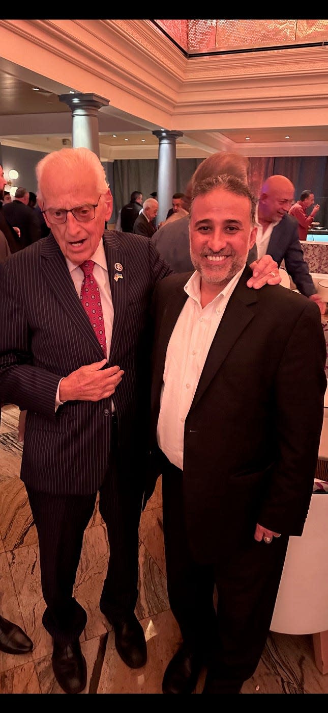 Adam Abosheriah, a Paterson pharmacist, is pictured with Rep. Bill Pascrell, D-Paterson, at a fundraiser for the congressman during his last re-election campaign.