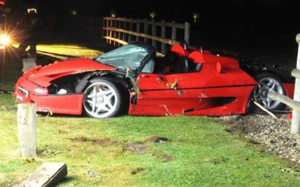 The Ferrari F50 crashed in North Warnborough, Hampshire, moments after Matthew Cobden took Alexander Worth for a drive - PA