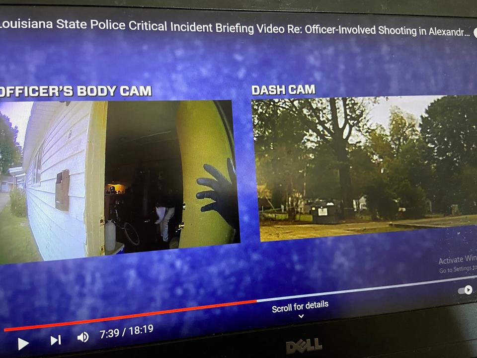 Louisiana State Police on Tuesday released a briefing with new information on the Thanksgiving Day shooting of a man by an Alexandria Police Department officer as they fought on Rapides Avenue, including that the officer fired his gun five times during the struggle.
