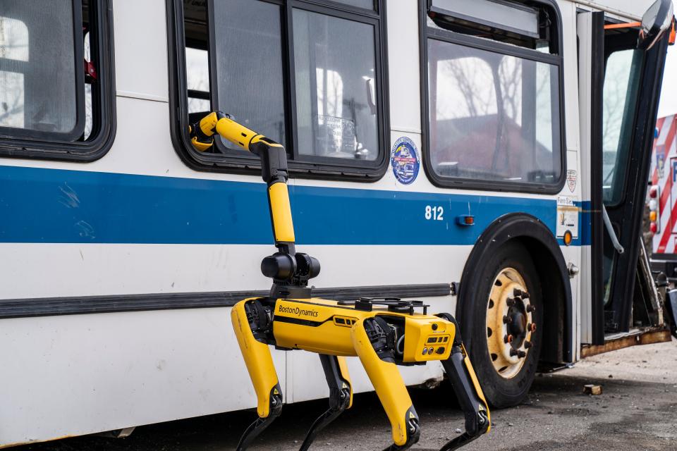 The robotic dog, Spot, developed by Boston Dynamics, is being used for a multitude of purposes by law enforcement, first responders and others.