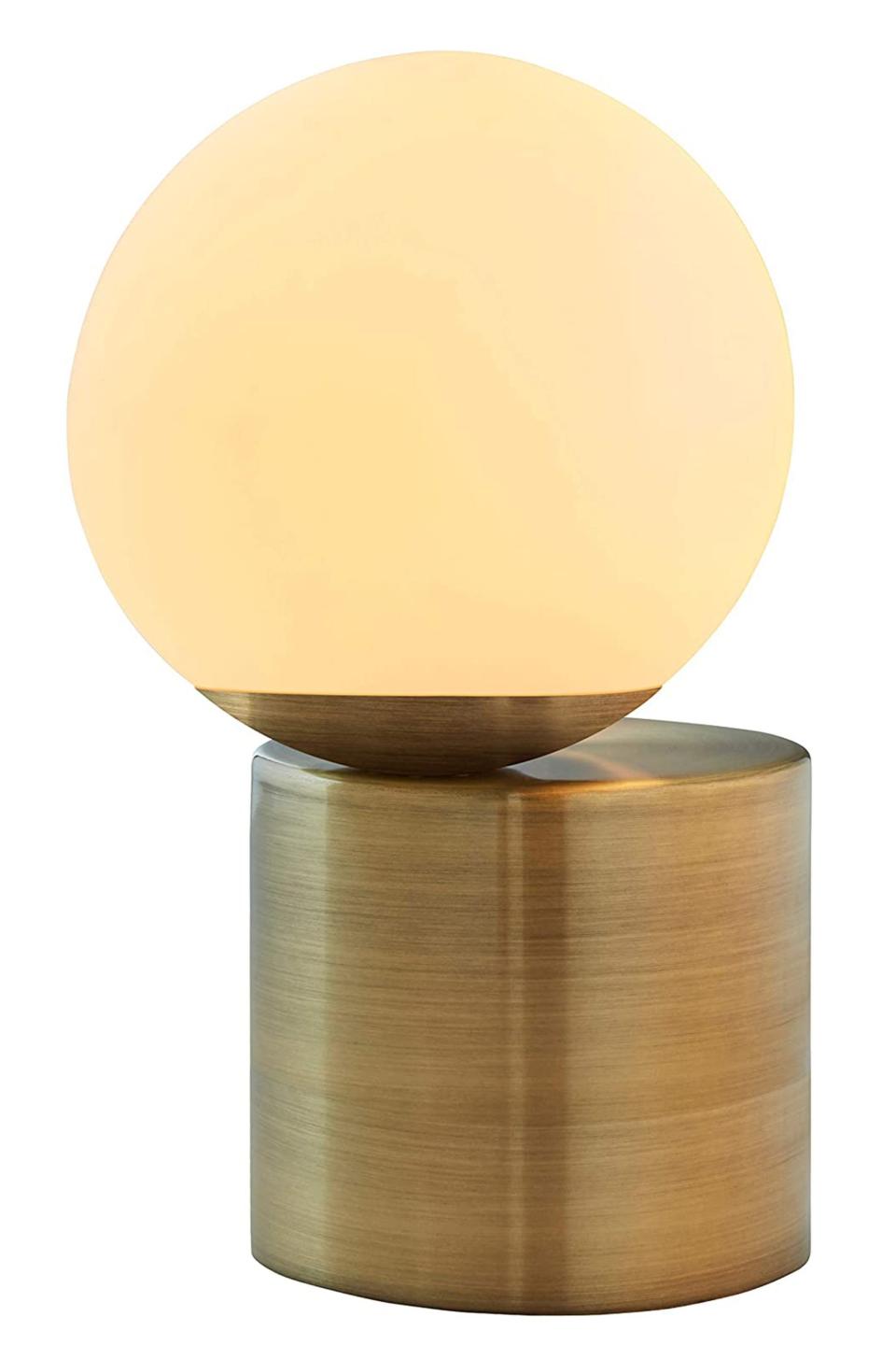 45) Rivet Modern Glass Globe Table Desk Lamp