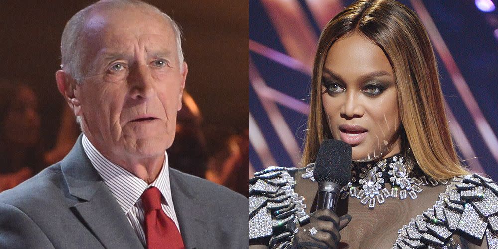 l to r len goodman and tyra banks