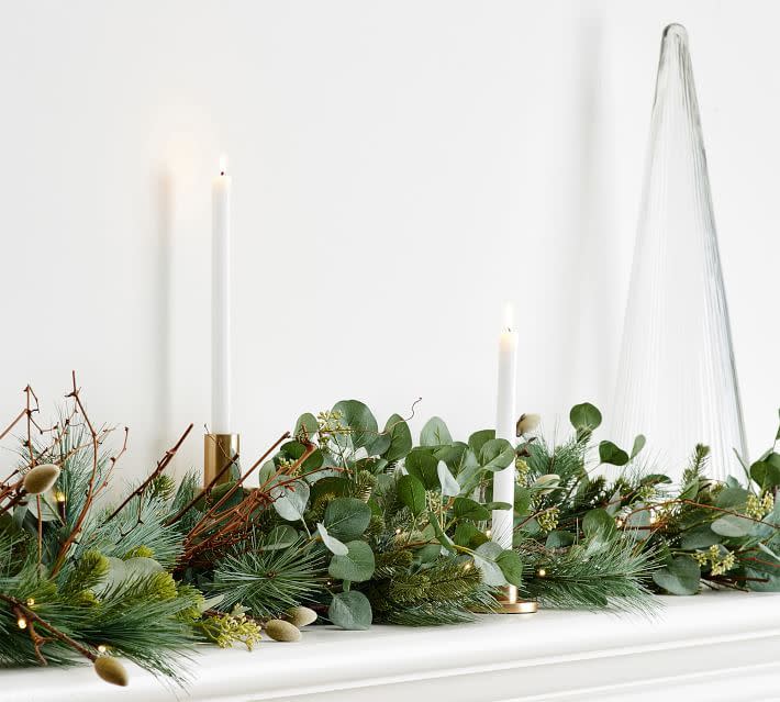 Pre-Lit Faux Eucalyptus & Pine Garland