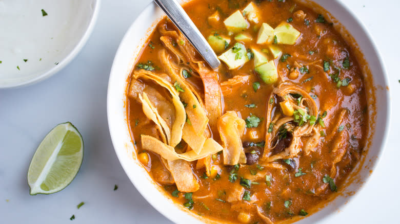 Overview of chicken tortilla soup