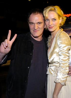 Quentin Tarantino and Uma Thurman at the LA premiere of Paramount's Paycheck