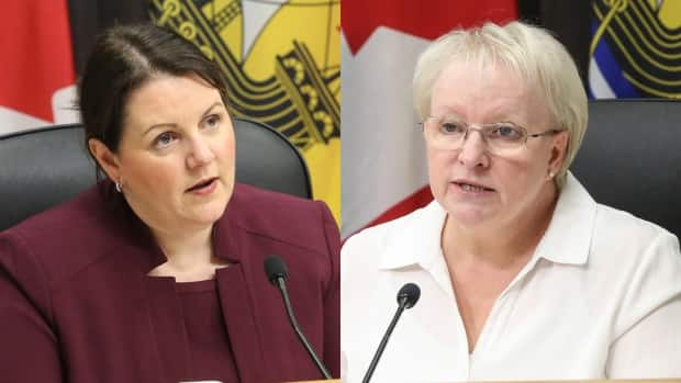 Dr. Jennifer Russell and Health Minister Dorothy Shephard held a live-streamed COVID-19 briefing on Tuesday. (Government of New Brunswick - image credit)