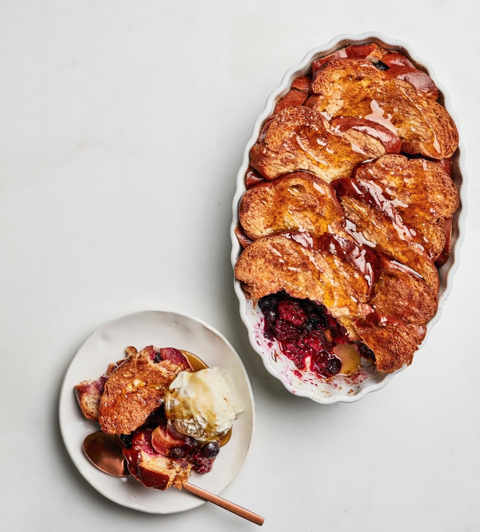 Baked Cinnamon Toast with Fruit