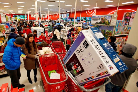 Shoppers in a Target store.