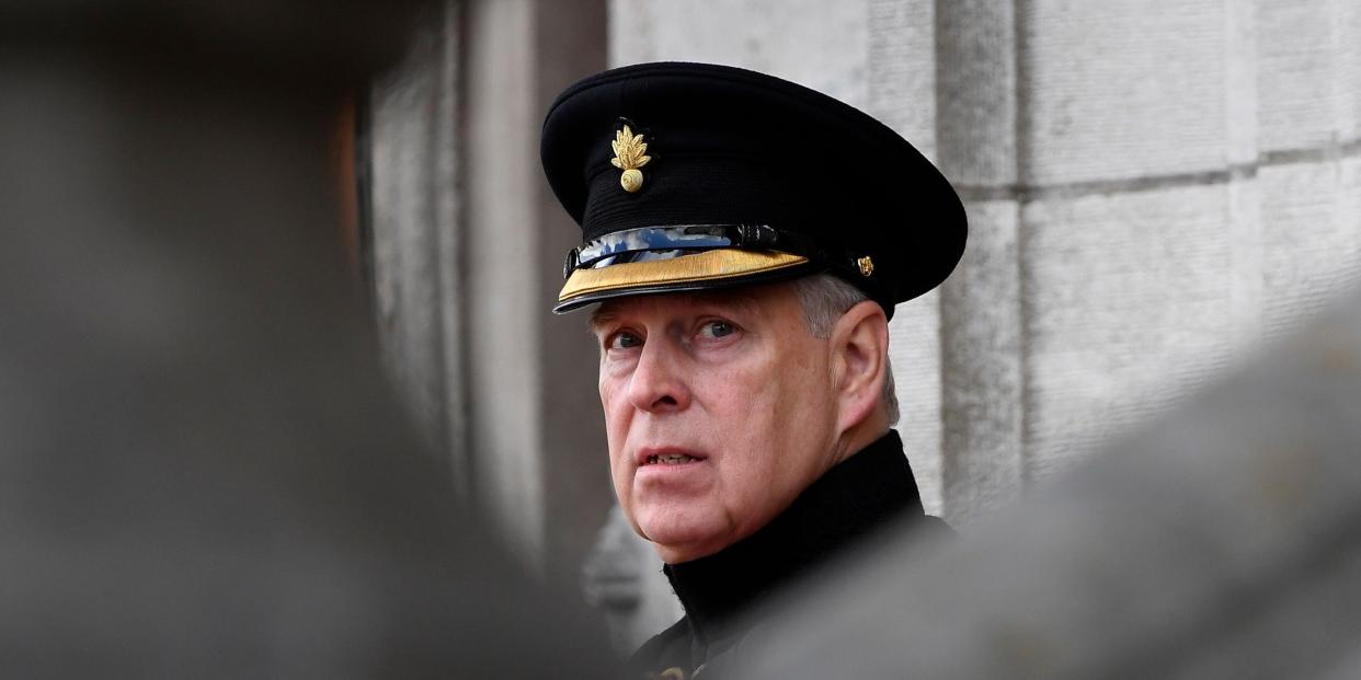 Britain's Prince Andrew, Duke of York, attends a ceremony commemorating the 75th anniversary of the liberation of Bruges on September 7, 2019 in Bruges. (Photo by JOHN THYS / AFP) (Photo credit should read JOHN THYS/AFP via Getty Images)