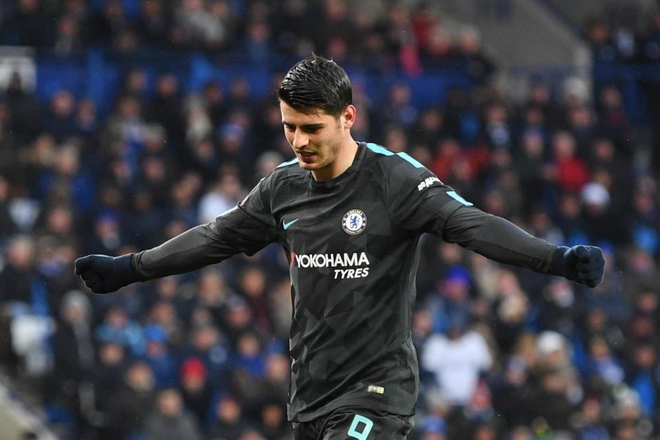 On target: Morata ended his goal drought at Leicester: Getty Images