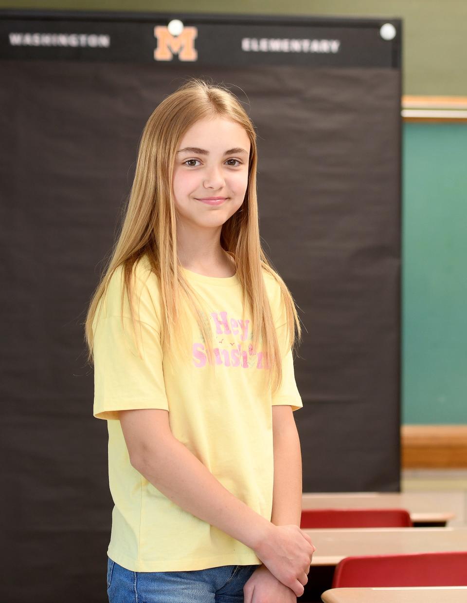 Teresa Warner, a fifth-grader at Washington Elementary School, a Canton Repository Synchrony Financial Kid of Character for June.  Thursday,  June 01, 2023