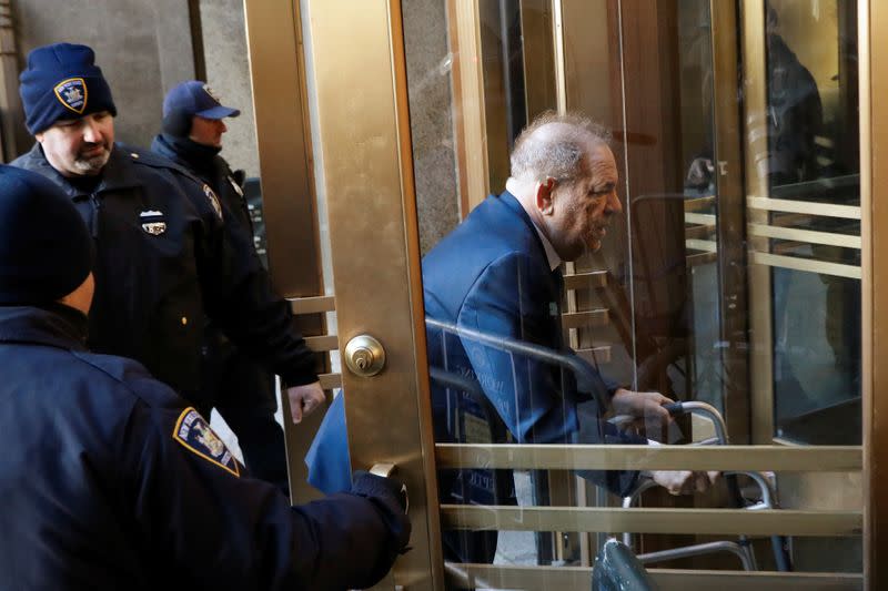 Film producer Harvey Weinstein arrives at New York Criminal Court for his sexual assault trial in New York