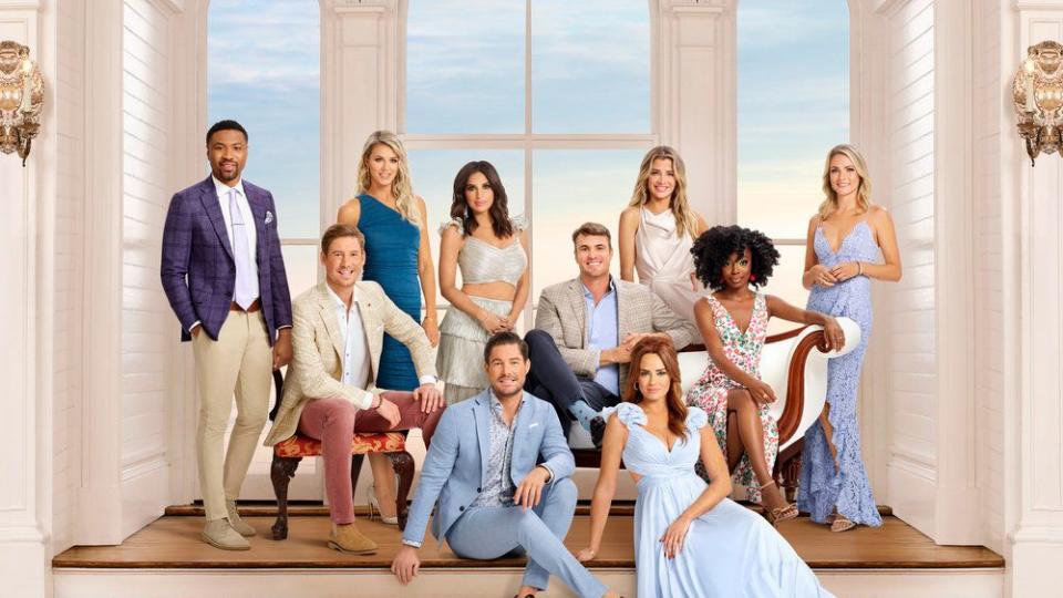 SOUTHERN CHARM -- Season:8 -- Pictured: (l-r) Chleb Ravenell, Austen Kroll, Olivia Flowers, Leva Bonaparte, Craig Conover, Shep Rose, Kathryn Calhoun Dennis, Naomi Olindo, Venita Aspen, Taylor Ann Green