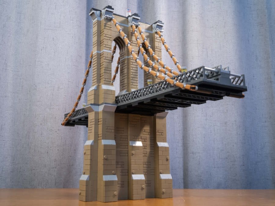 Ben Jackson created a Lego version of the Brooklyn Bridge with its Chief Engineers, Washington and Emily Roebling. (Credit: Ben Jackson)