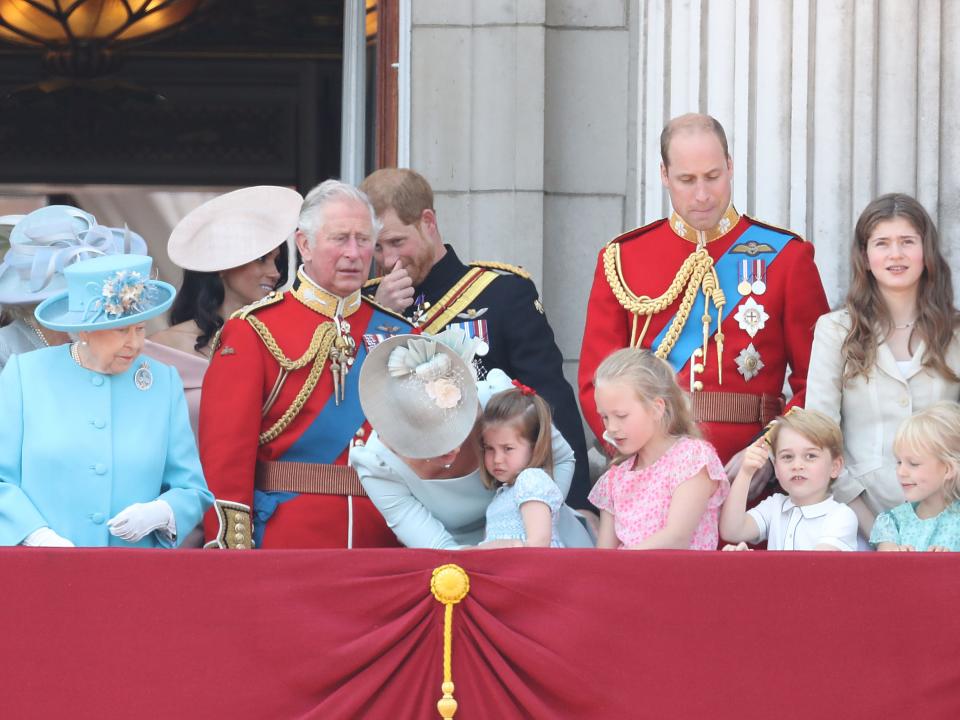 The royal family on the balcony of Buckingham Palace for Trooping the Colour