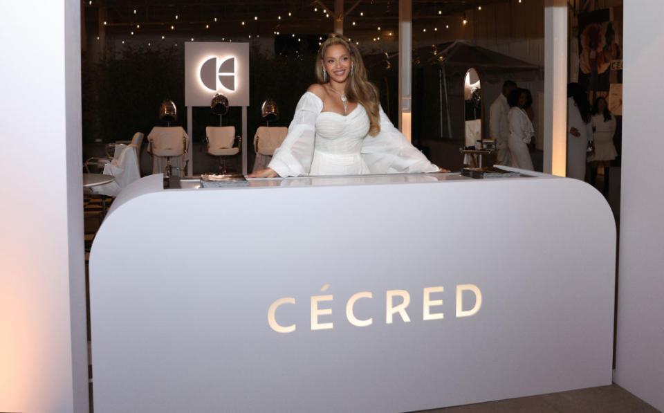Beyoncé celebrates the launch of her hair care line, Cécred on Feb. 20 in Los Angeles.