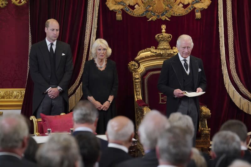 2022年9月10日上午，英國王位繼承理事會（Accession Council）正式宣布查理三世成為國王。（AP）