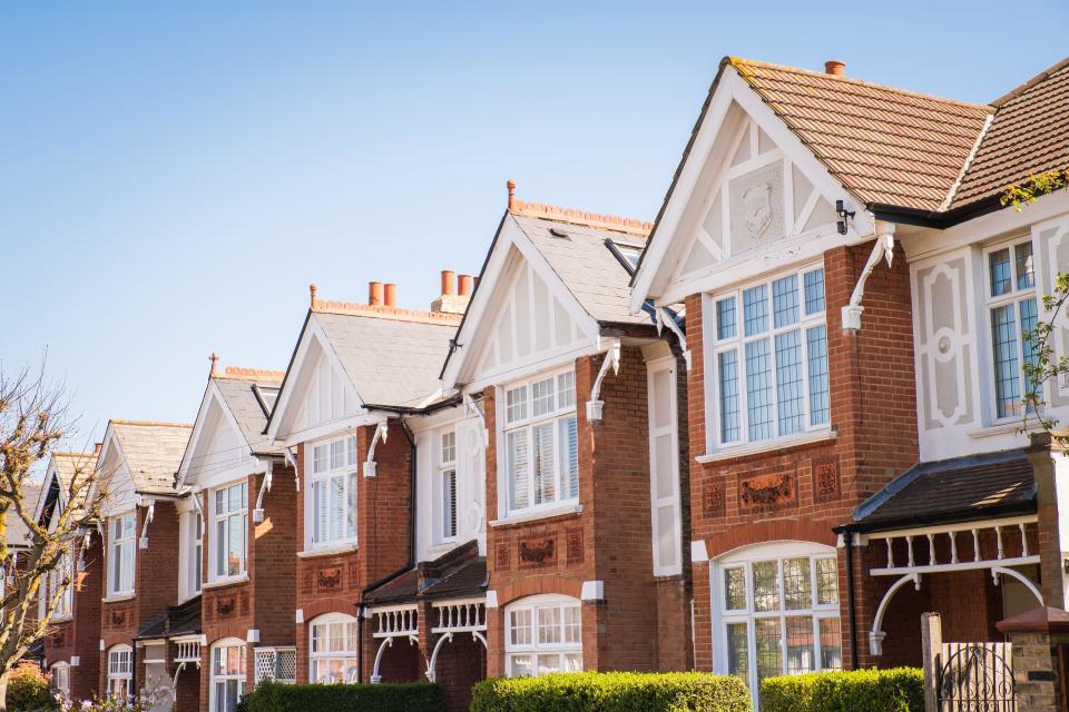 Street of typical terraced houses - London UK house price