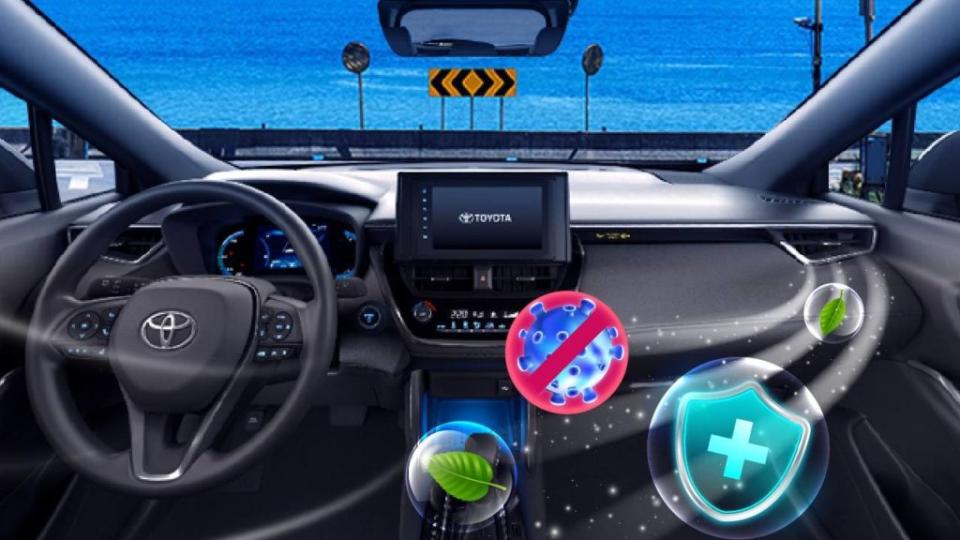 iRent車內搭載的「高效抗冠空氣清淨系統」係由台塑集團旗下的福機裝公司，引進日本諾貝爾得獎主的深紫外線技術，將深紫外線 (UV-C LED) 晶片安裝在車內空調內。(圖片來源/ 和泰汽車)