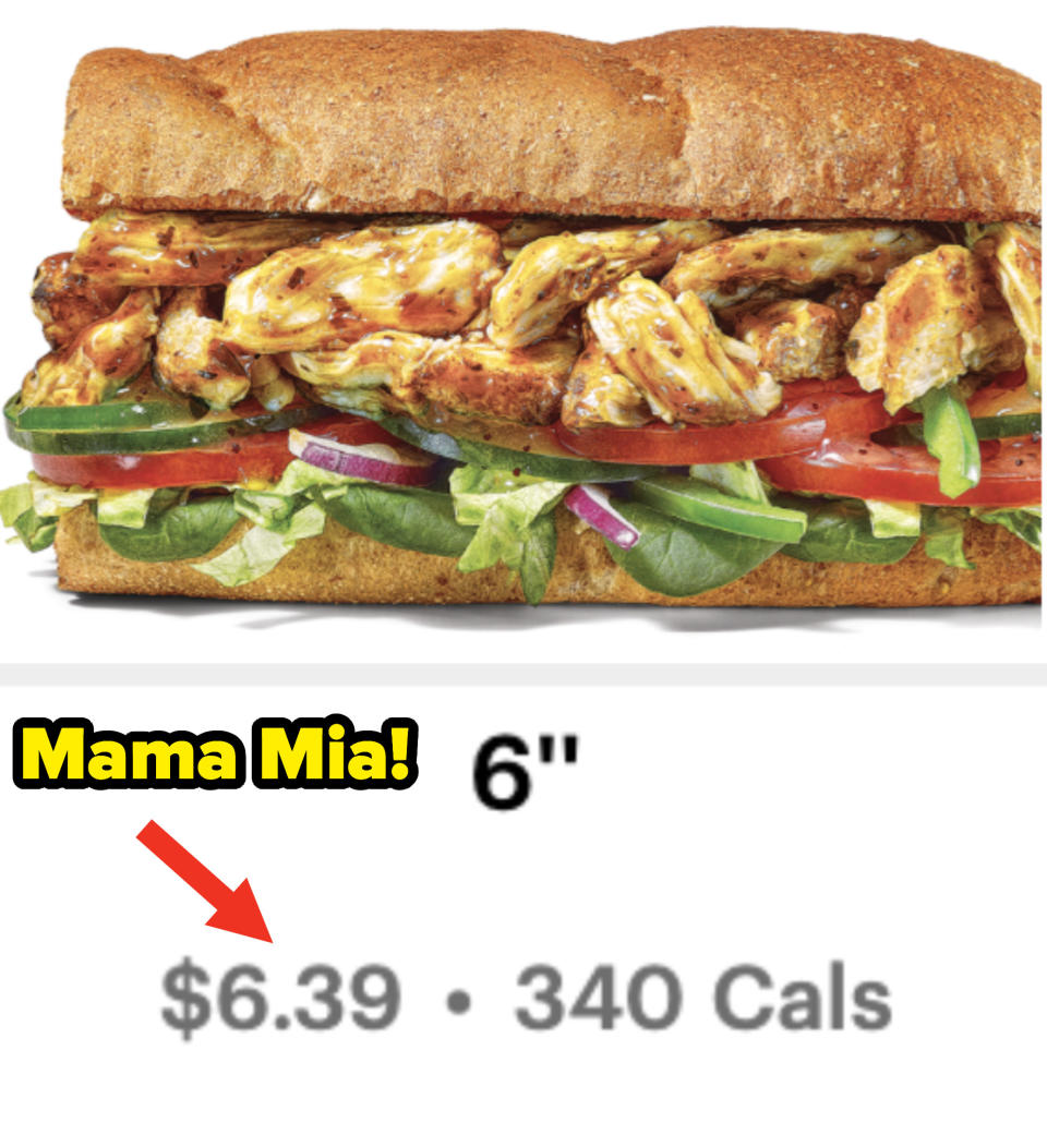 Subway menu