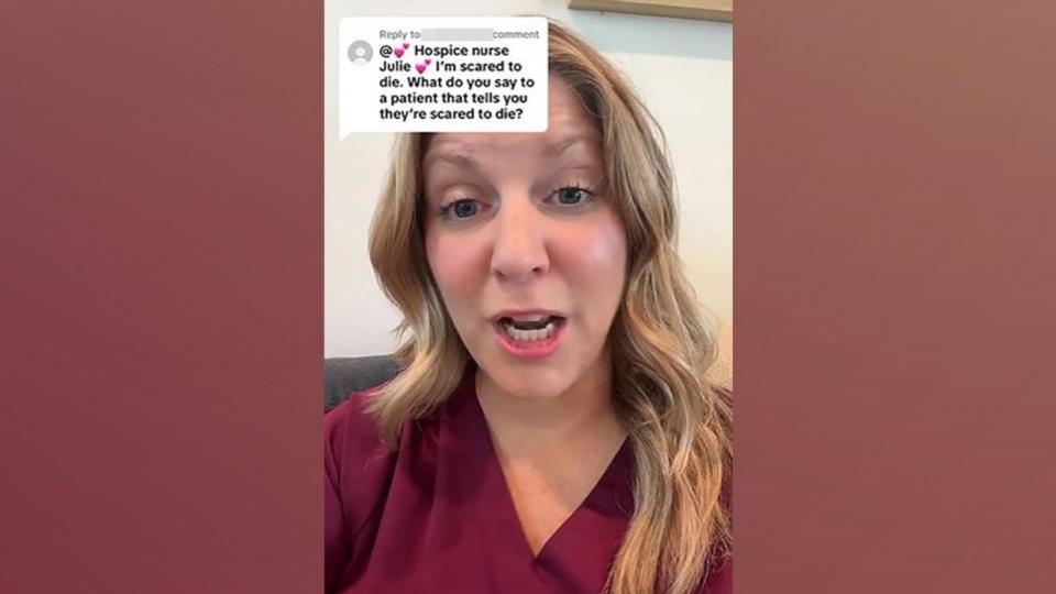 PHOTO: Julie McFadden, a hospice nurse in California, shares information about death on her TikTok account, @hospicenursejulie. (@hospicenursejulie/TikTok)