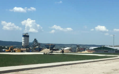 A view shows a plant producing concrete close to a Russian military facility in the village of Perevalnoye, Crimea, July 4, 2016. REUTERS/Stringer