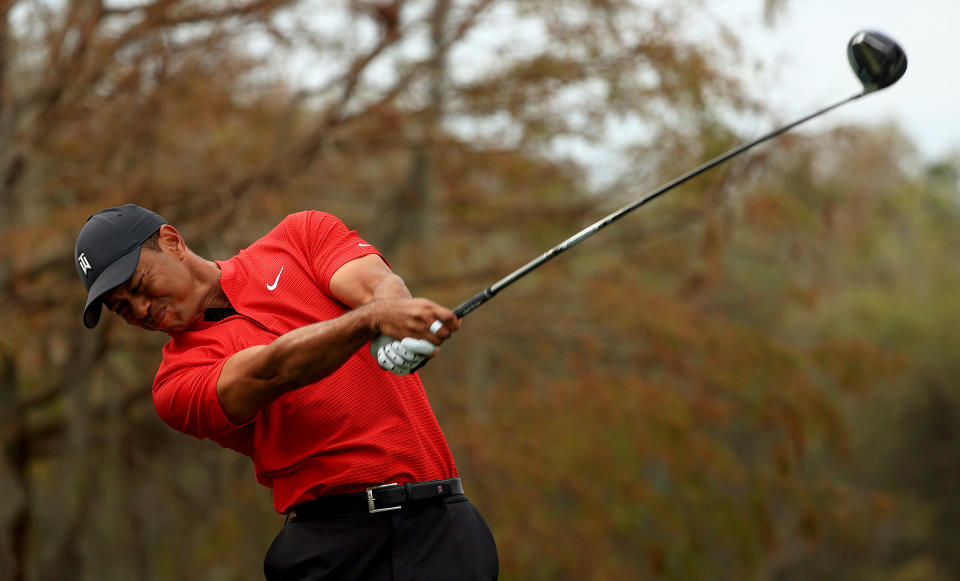 Tiger Woods in December. (Mike Ehrmann/Getty Images)