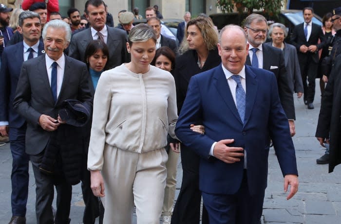 Alberto y Charlene de Mónaco en Florencia