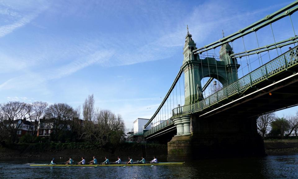 <span>The 16 tests around Hammersmith Bridge in west London by River Action found high levels of <em>E coli</em>.</span><span>Photograph: John Walton/PA</span>