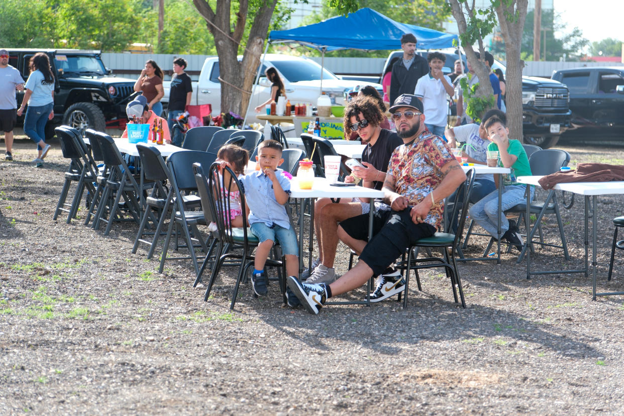 Attendees enjoy music and food at a Cinco de Mayo Celebration Sunday at David's event center in downtown Amarillo.