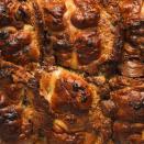 <p>There's only one way to use up leftover hot cross buns, and that's by slicing 'em up, loading them with chocolate and drizzling them with custard, yes please!</p><p>Get the <a href="https://www.delish.com/uk/cooking/recipes/a39435680/hot-cross-bun-pudding/" rel="nofollow noopener" target="_blank" data-ylk="slk:Hot Cross Bun Bread & Butting Pudding;elm:context_link;itc:0;sec:content-canvas" class="link ">Hot Cross Bun Bread & Butting Pudding</a> recipe.</p>