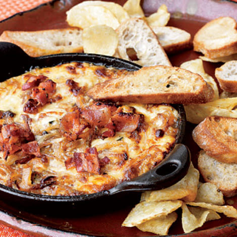 Hot Caramelized Onion Dip with Bacon and Gruyère