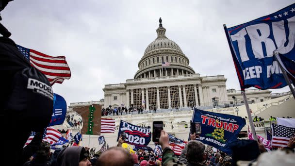 PHOTO: Pro-Trump supporters storm the Capitol following a rally with President Donald Trump, Jan. 6, 2021. (Samuel Corum/Getty Images)