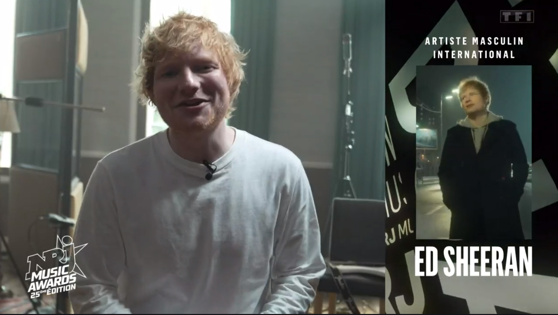 Ed Sheeran a tenu à être présent virtuellement aux NMA 2023. 