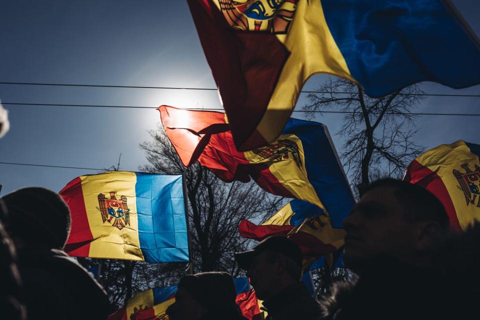 Thousands of people gather for anti-government protests in Moldova's capital Chisinau