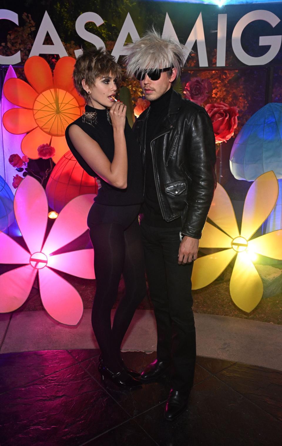 Kaia Gerber and Austin Butler attend a Halloween party.