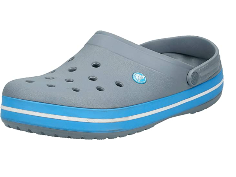 Crocs Men's and Women's Crocband Clog Comfortable Slip On Shoe Casual Water Shoe in Charcoal/Ocean