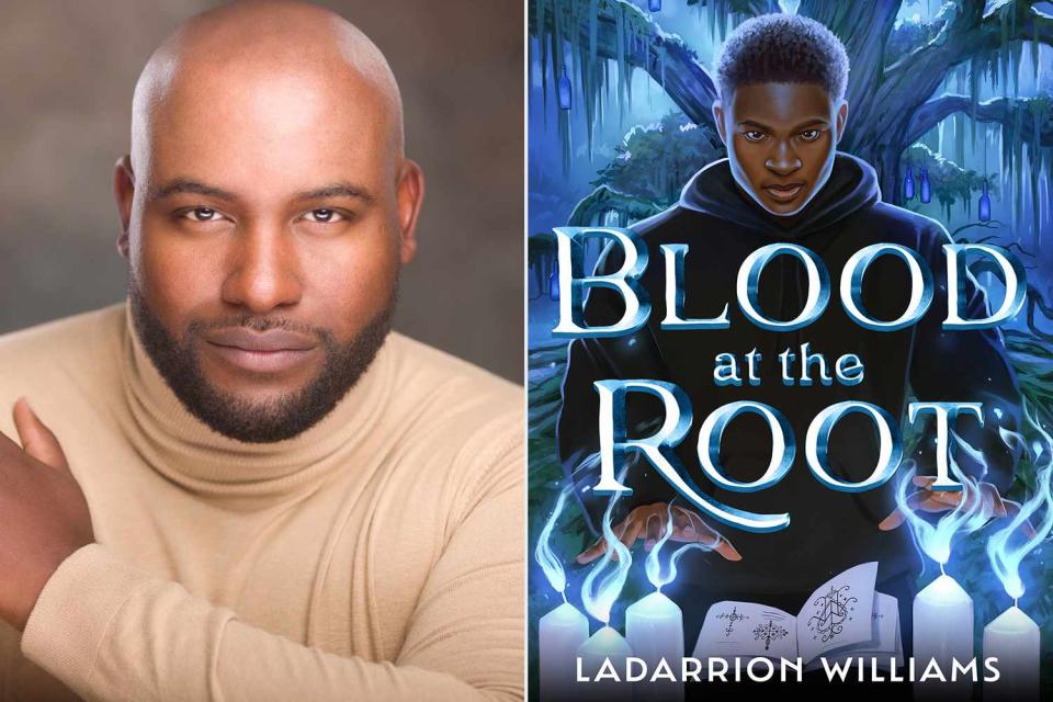 <p>PhotosbyJamaal; Penguin Random House</p> LaDarrion Williams (left), cover art for "Blood at the Root"