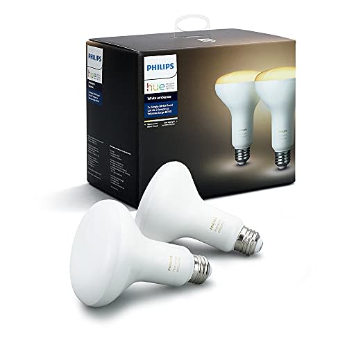 Philips Hue White Ambiance BR30 2-Pack 60W Equivalent Dimmable LED Smart Flood Light (Hue Hub R…