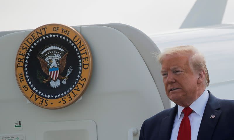 U.S. President Donald Trump arrives in Allentown, Pennsylvania