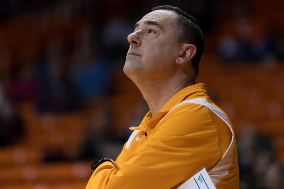 UTEP head women's basketball coach Kevin Baker at a game against UNT Thursday, Jan. 28, 2023, at the Don Haskins Center in El Paso.