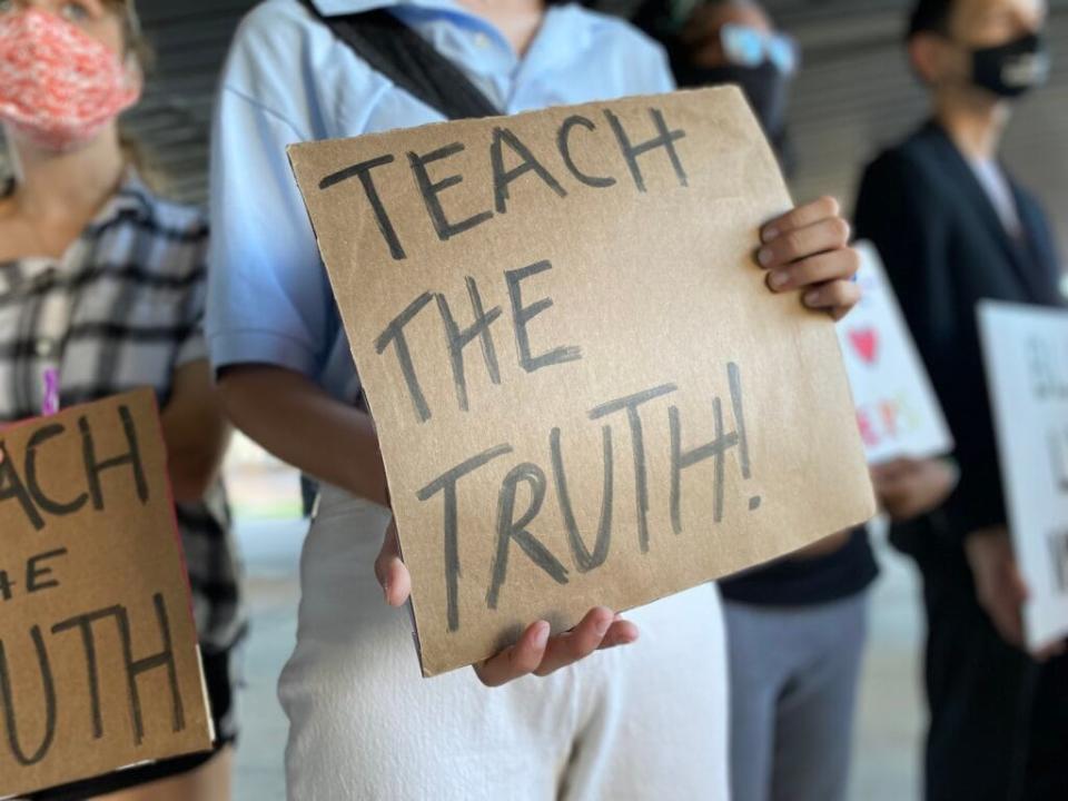 Students and community members gather for an education protest in Atlanta. (Credit: theGrio)