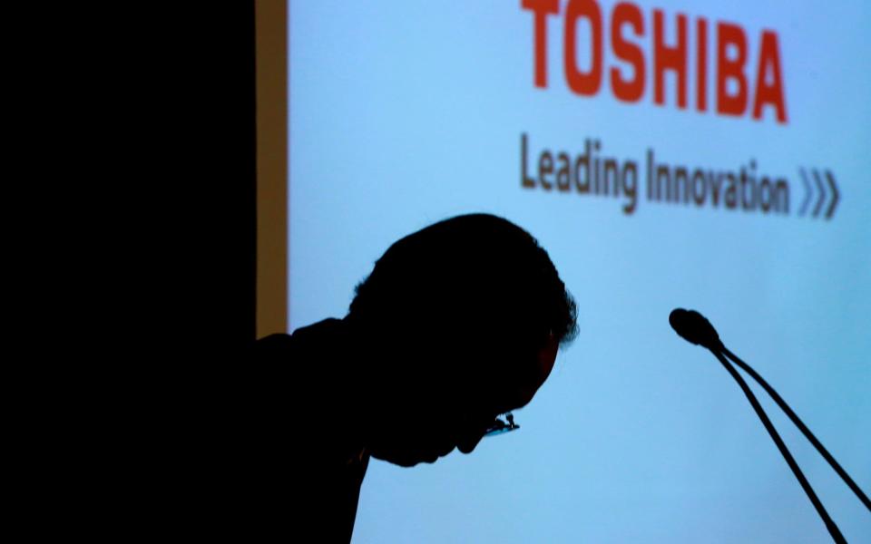 Toshiba president Satoshi Tsunakawa - Credit: AP Photo/Shizuo Kambayashi