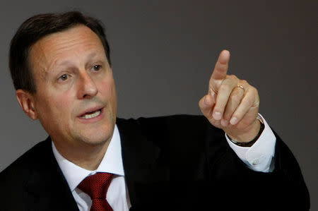 Daniel Vasella, then-Chairman and Chief Executive Officer of Swiss drugmaker Novartis gestures during the annual news conference in Basel January 26, 2010. REUTERS/Pascal Lauener/File Photo