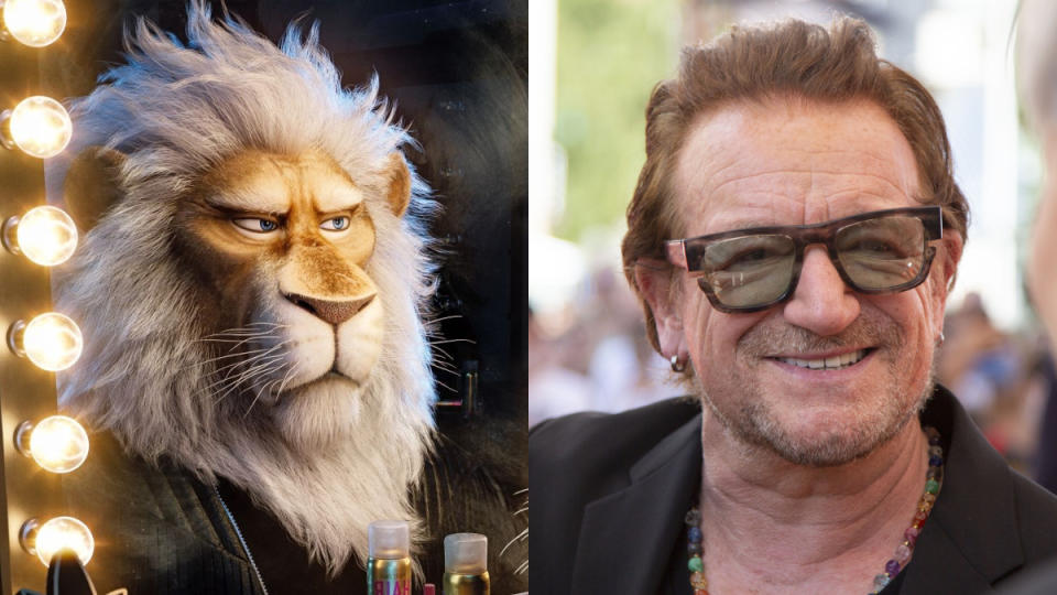 Bono voices a lion rock star in 'Sing 2'. (Illumination/Universal/Rasid Necati Aslim/Anadolu Agency via Getty Images)