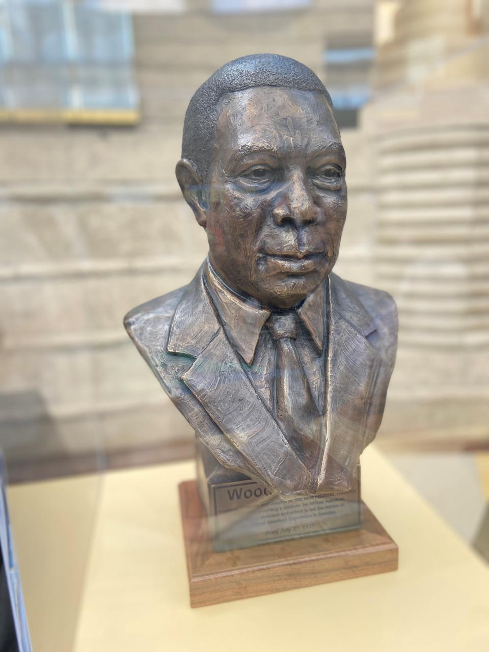 A bronze bust of legendary theater producer-director Woodie King, Jr. by artist Stan Watts was unveiled during Broadway Comes Home to Detroit at the Charles H. Wright Museum of African American History.