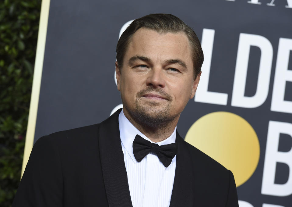 Leonardo DiCaprio arrives at the 77th annual Golden Globe Awards at the Beverly Hilton Hotel on Sunday, Jan. 5, 2020, in Beverly Hills, Calif. (Photo by Jordan Strauss/Invision/AP)