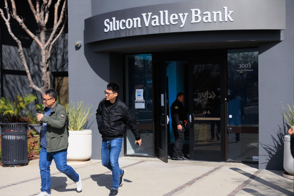 SANTA CLARA, CA, US - MARCH 13: A view of Silicon Valley Bank headquarters in Santa Clara, CA, after the federal government intervened upon the bankâs collapse, on March 13, 2023. (Photo by Nikolas Liepins/Anadolu Agency via Getty Images)