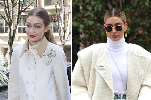 Gigi Hadid's Wearing Clouds in Louis Vuitton Men's Suit + Boots